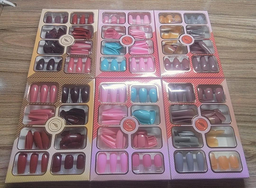 Multicolor Fake Nails 96 Pcs – Reusable ABS Press On Nails with Fade Resistant Finish