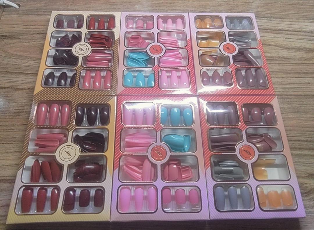 Multicolor Fake Nails 96 Pcs – Reusable ABS Press On Nails with Fade Resistant Finish