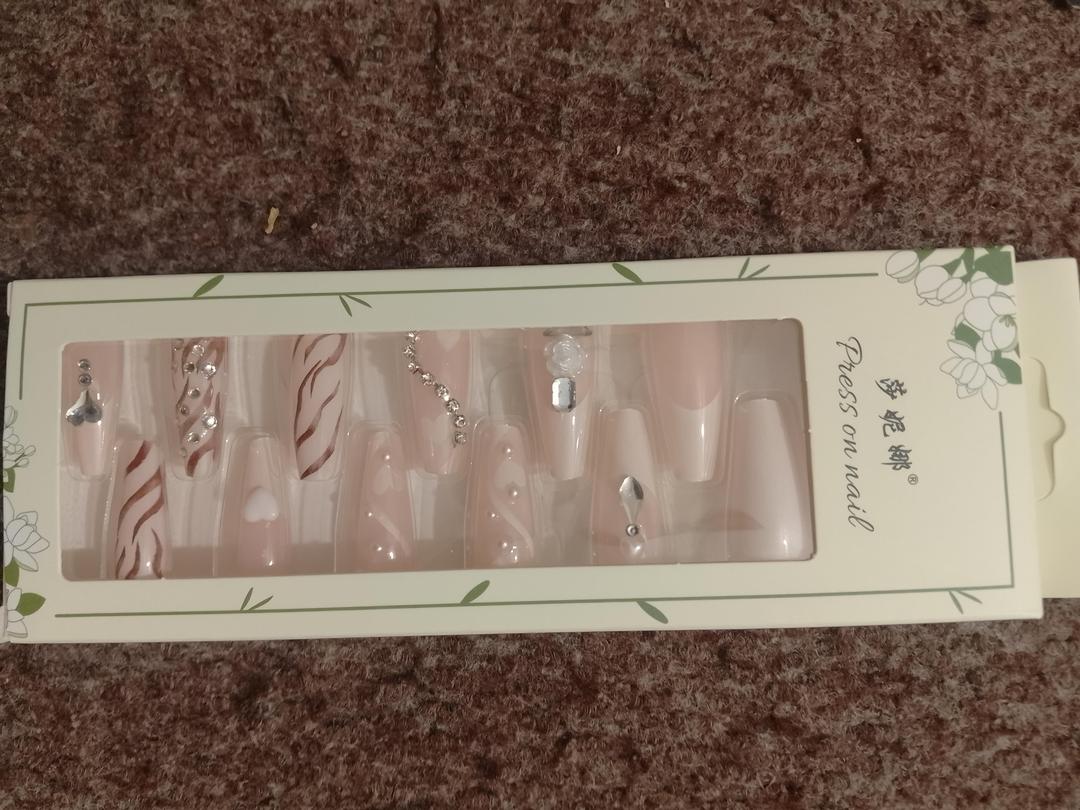 Crystal Decor Stick On Acrylic Nails – Reusable Multicolor Press On Nails for Daily Wear