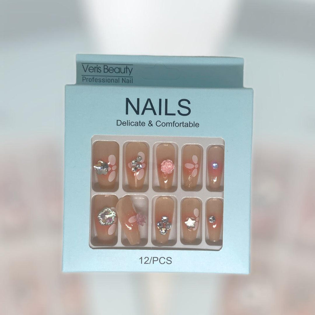 Multicolor Stick On Nails 12 Pcs – ABS Smooth Coverage Reusable Artificial Nails for Daily Wear