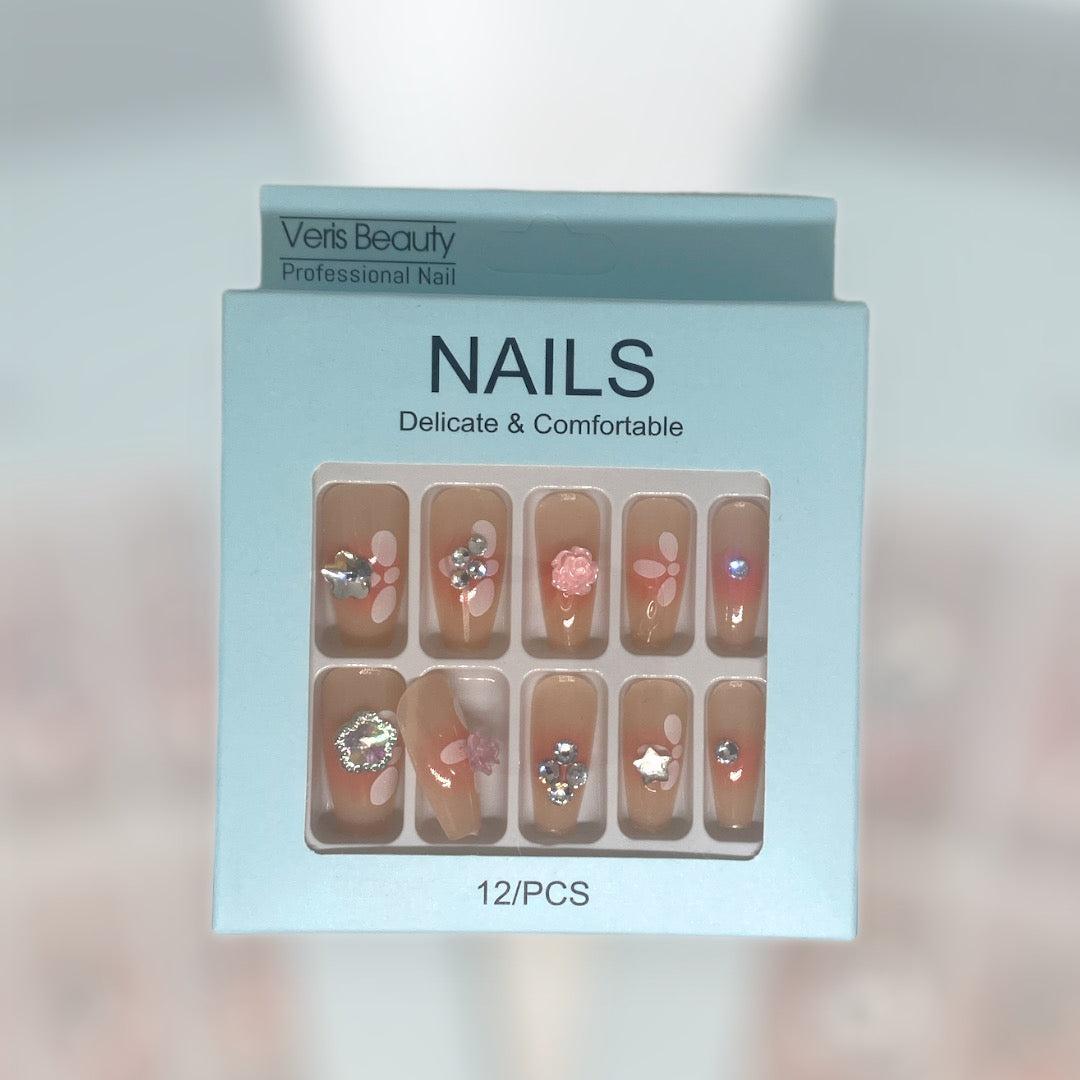 Multicolor Stick On Nails 12 Pcs – ABS Smooth Coverage Reusable Artificial Nails for Daily Wear