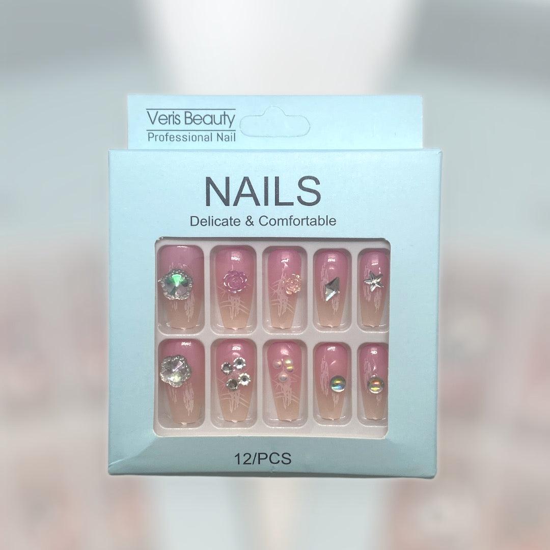 Multicolor Stick On Nails 12 Pcs – ABS Smooth Coverage Reusable Artificial Nails for Daily Wear