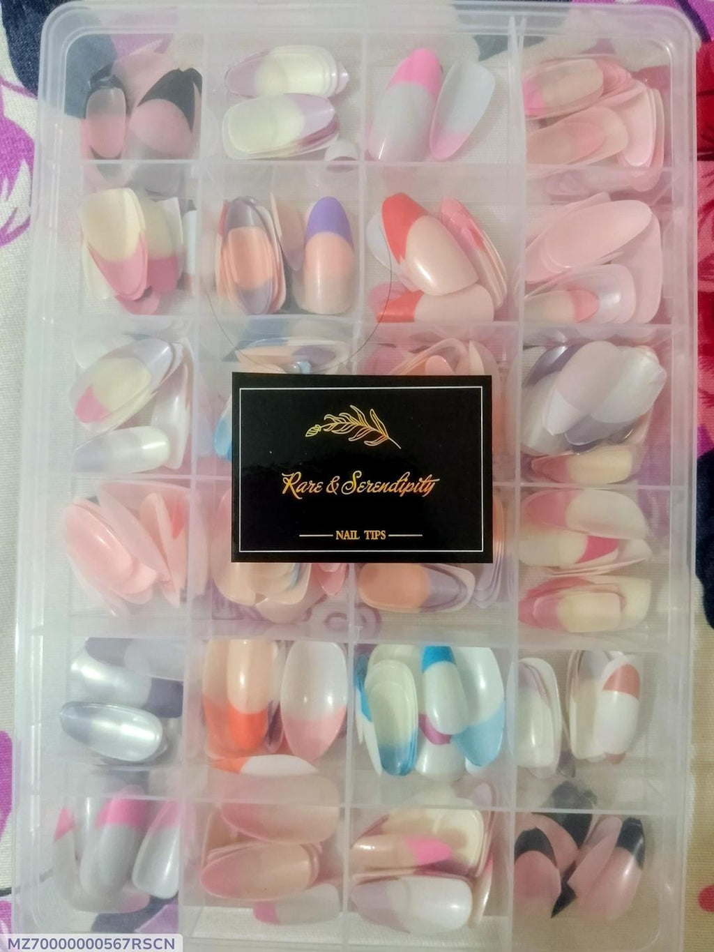 French Tip Fake Nails 288 Pcs – Reusable ABS Press On Nails for Professional Manicure