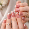 French Tip Fake Nails 288 Pcs – Reusable ABS Press On Nails for Professional Manicure